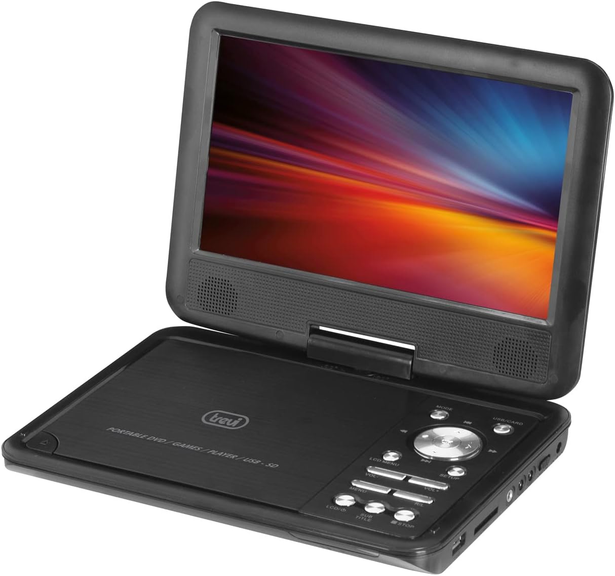 Detalle de Trevi PDX 1409 S2: Lettore DVD Portatile da 9" con Schermo Rotante, USB/SD e Gamepad