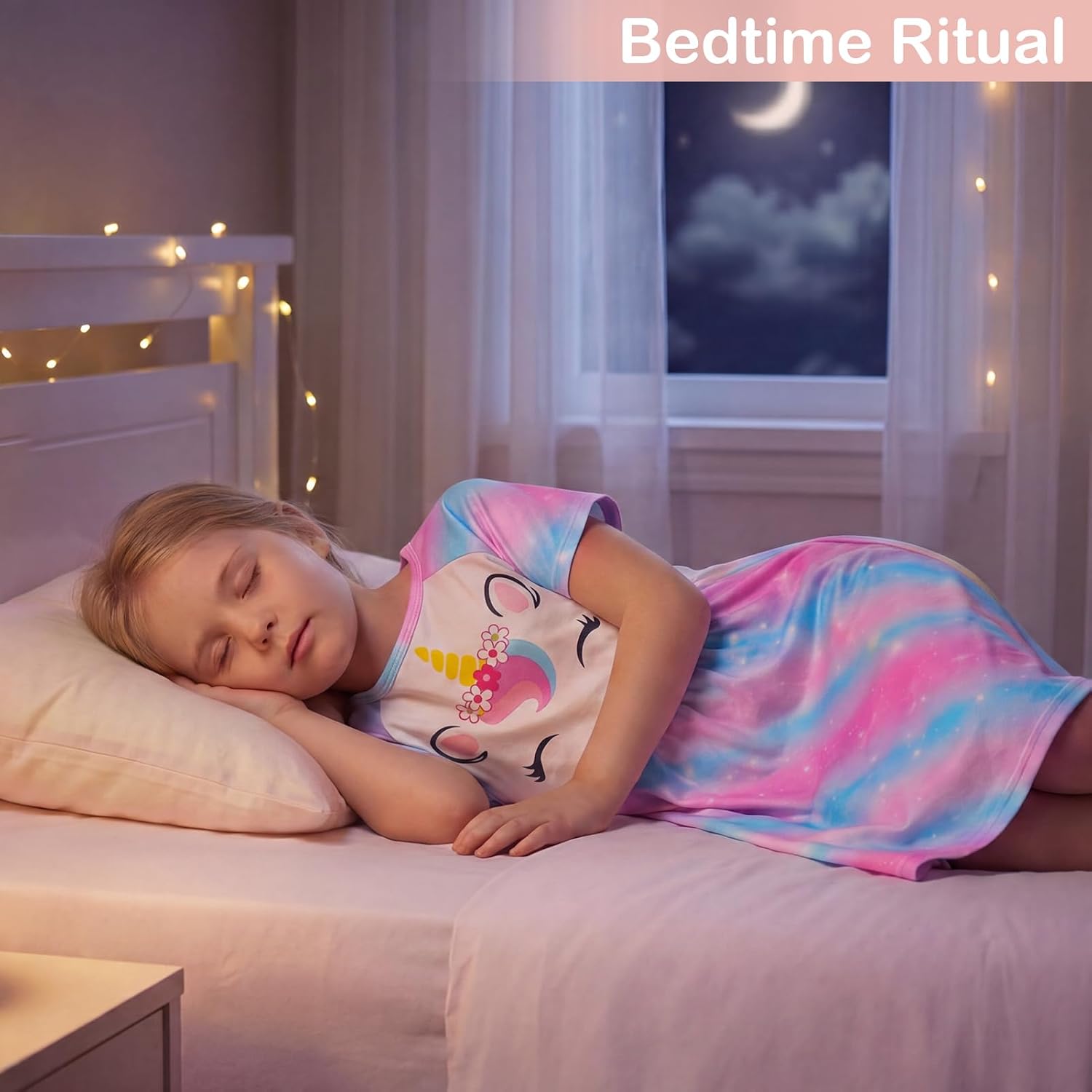 Detalle 2 de ICOSY Girls Nightgown Unicorn Dress 3T