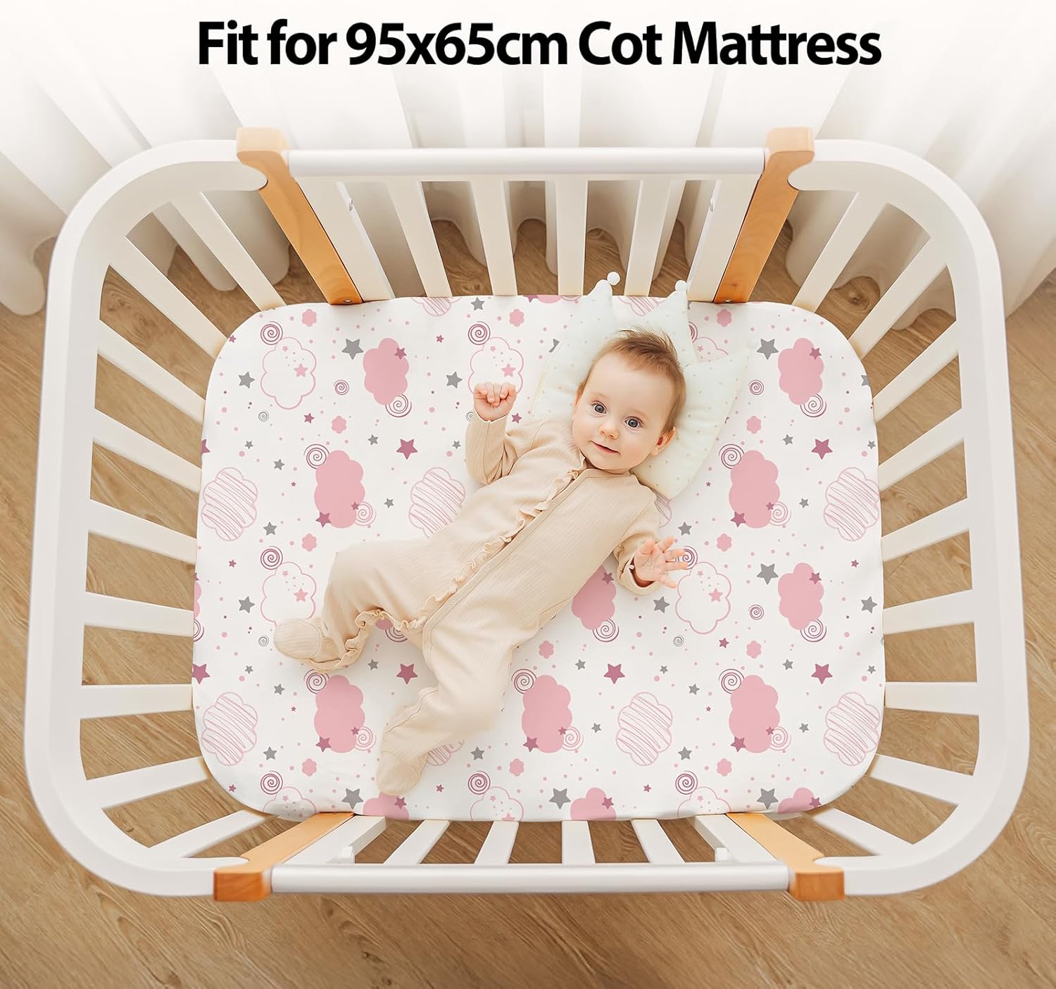 Detalle de FIEMOL Travel Cot Sheets 95x65cm
