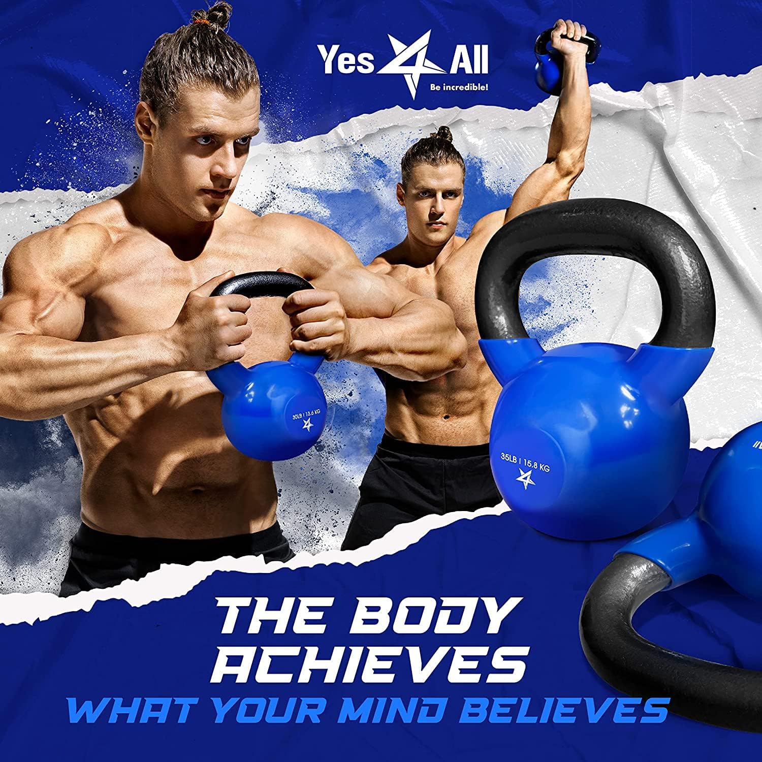 Detalle 2 de Yes4All Vinyl-Coated Kettlebell