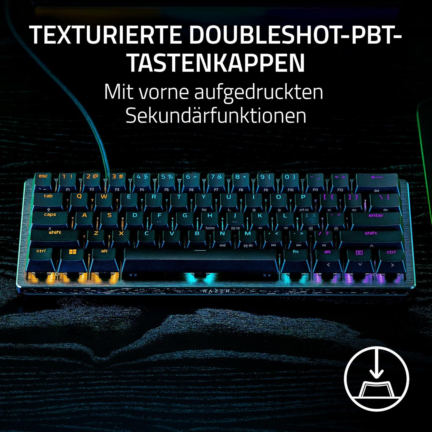 Thumbnail 6 de Razer Huntsman V3 Pro Mini – Analog-optische Gaming-Tastatur im 60-%-Format mit LED und Einstellregler (DE-Layout), schwarz