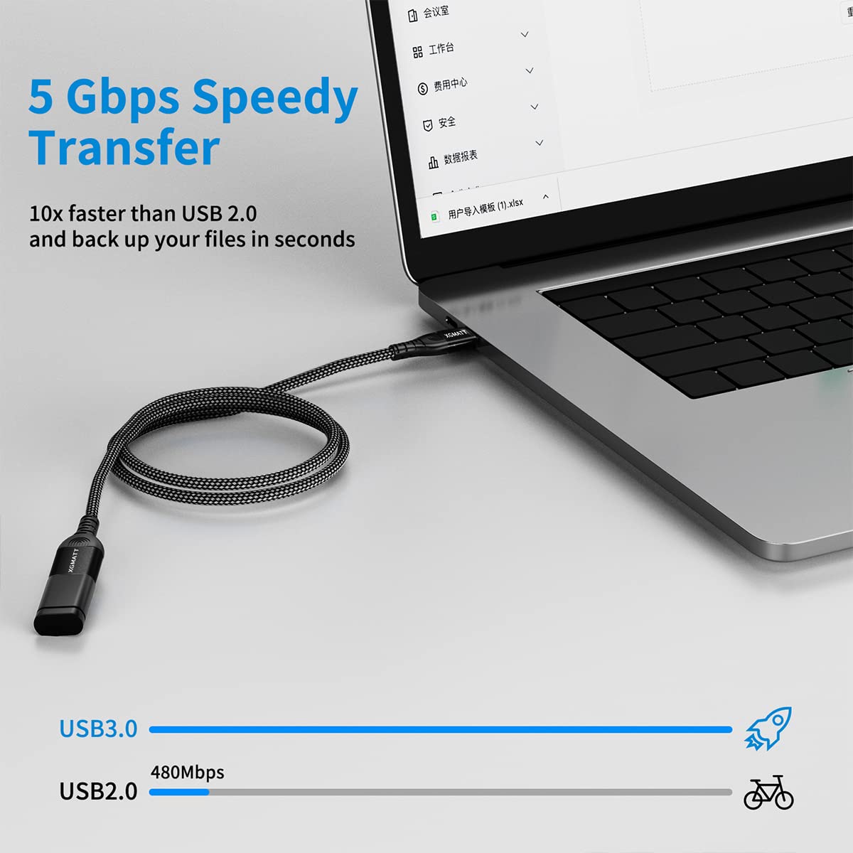 Thumbnail 1 de XGMATT USB 3.0 Extension Cable 2m pack