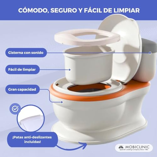 Thumbnail 4 de Mobiclinic® kids Toikid: Orinal bebé con tapa, sonido de descarga y compartimento para papel (1-3 años)