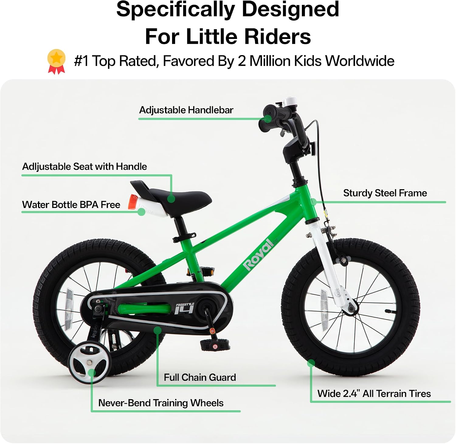Thumbnail 2 de RoyalBaby Freestyle Classic Kids Bike 12–18 Inch