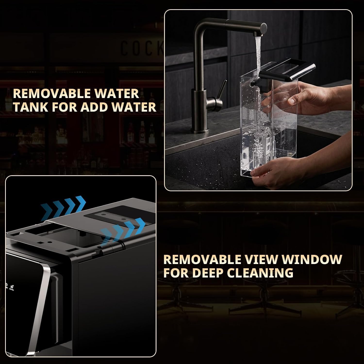 Detalle 1 de COWSAR HZBY-12 2-in-1 Countertop Ice Maker and Cold Water Dispenser