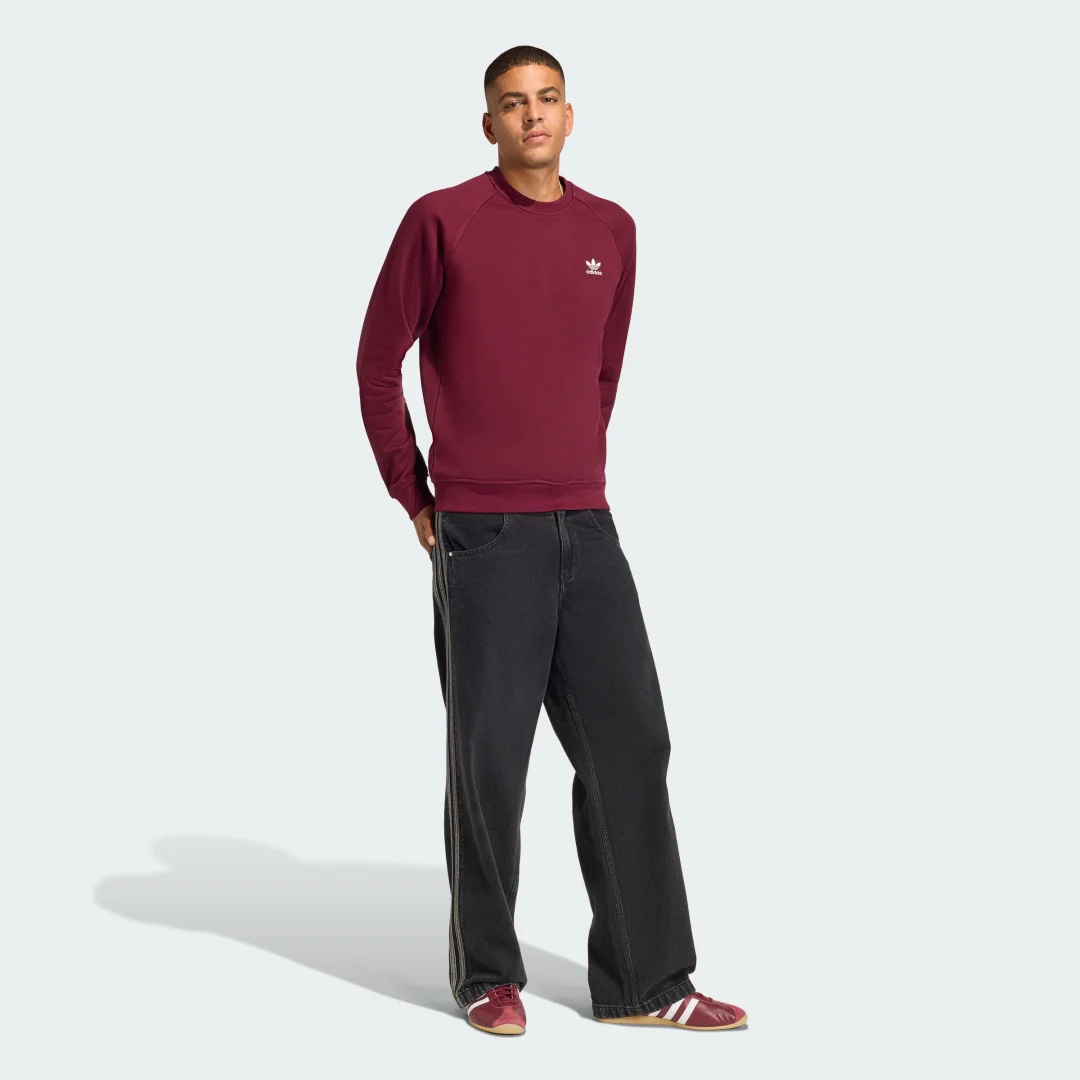 Detalle de Adidas Sudadera felpa esencial Burgundy