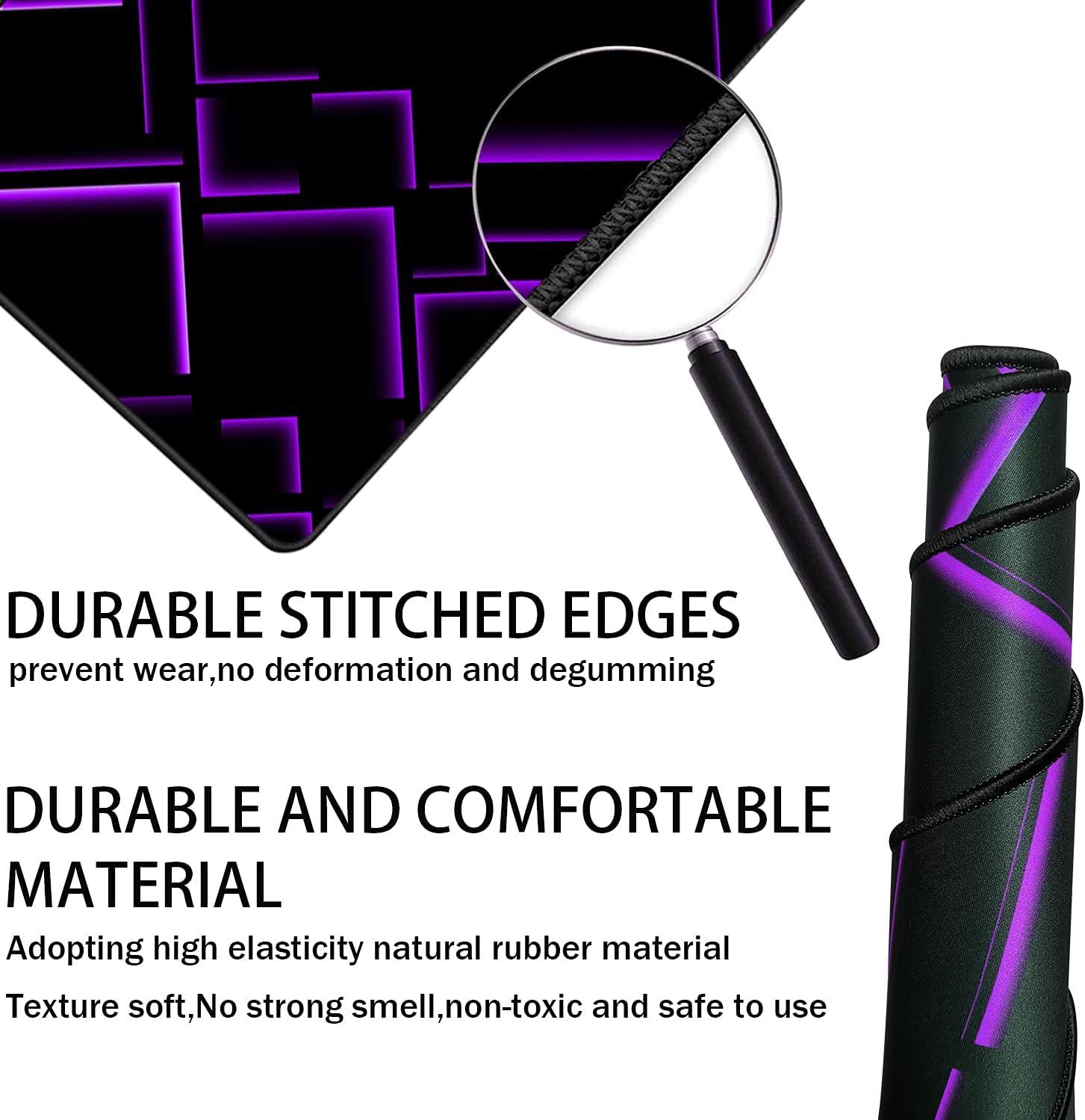 Detalle 2 de TEDNETGO Large Gaming Mouse Pad, 31.5 x 15.7-Inch Purple Extended Mat