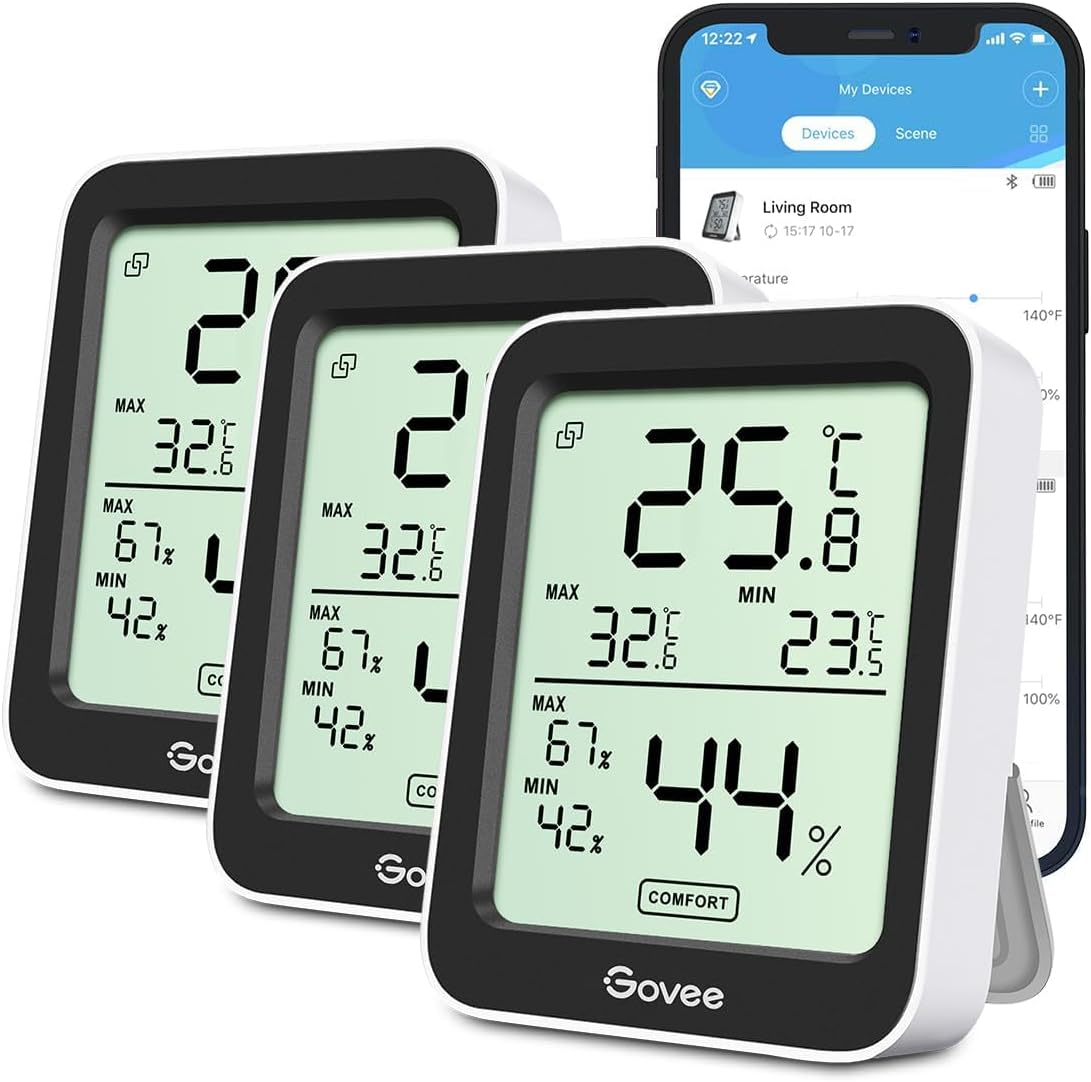 Govee Thermometer Hygrometer (Mini LCD) – Temperatur- und Luftfeuchtigkeitsmesser im 3er-Set