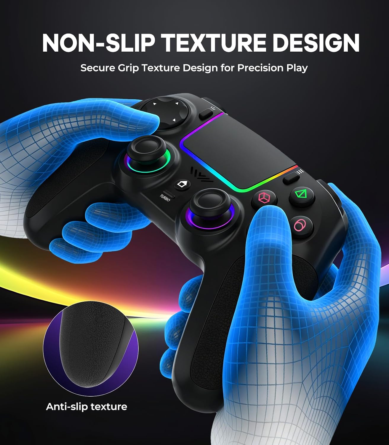 Thumbnail 4 de SZPACMATE Manette Sans Fil Multi-Plateformes avec Éclairage RGB et Joystick Hall