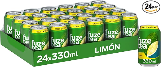 Detalle de Fuze Tea Original Limón, 24 Latas 330 ml 🍋