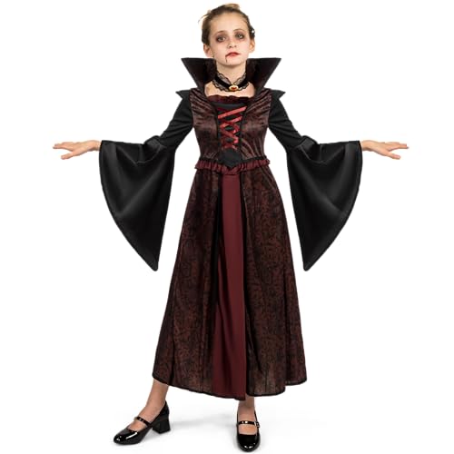 Detalle de Spooktacular Creations, costume de vampire pour fille avec robe longue gothique