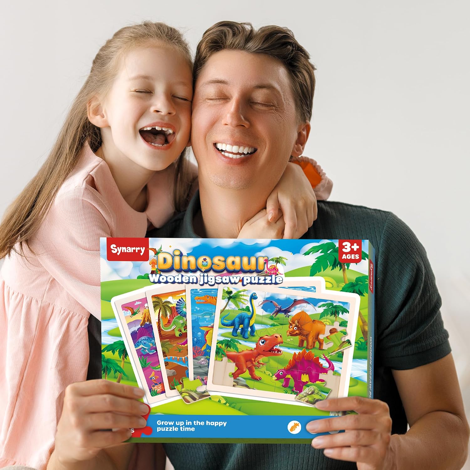 Thumbnail 6 de SYNARRY Large Wooden Dinosaur Puzzles for Toddlers and Kids 3-6