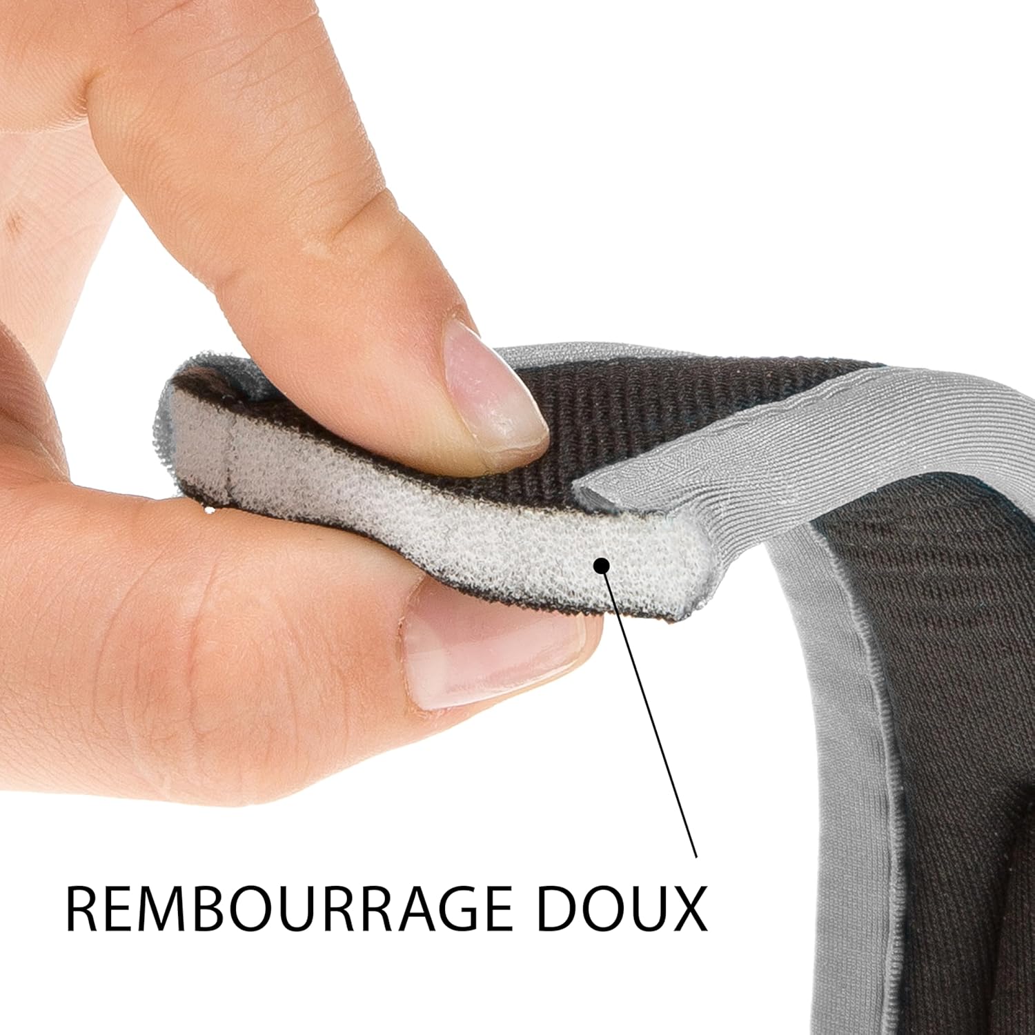 Detalle de Laisse pour chien Ferplast ERGOCOMFORT en nylon — 120 cm x 2,5 cm, poignée ergonomique et rembourrage doux, couleur argent
