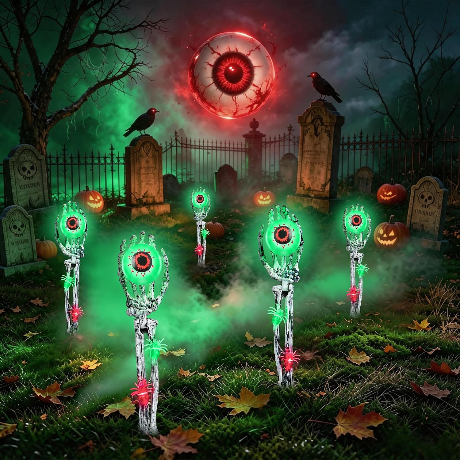 Detalle de Halloween Skeleton Hand Stake Lights, 2-Pack