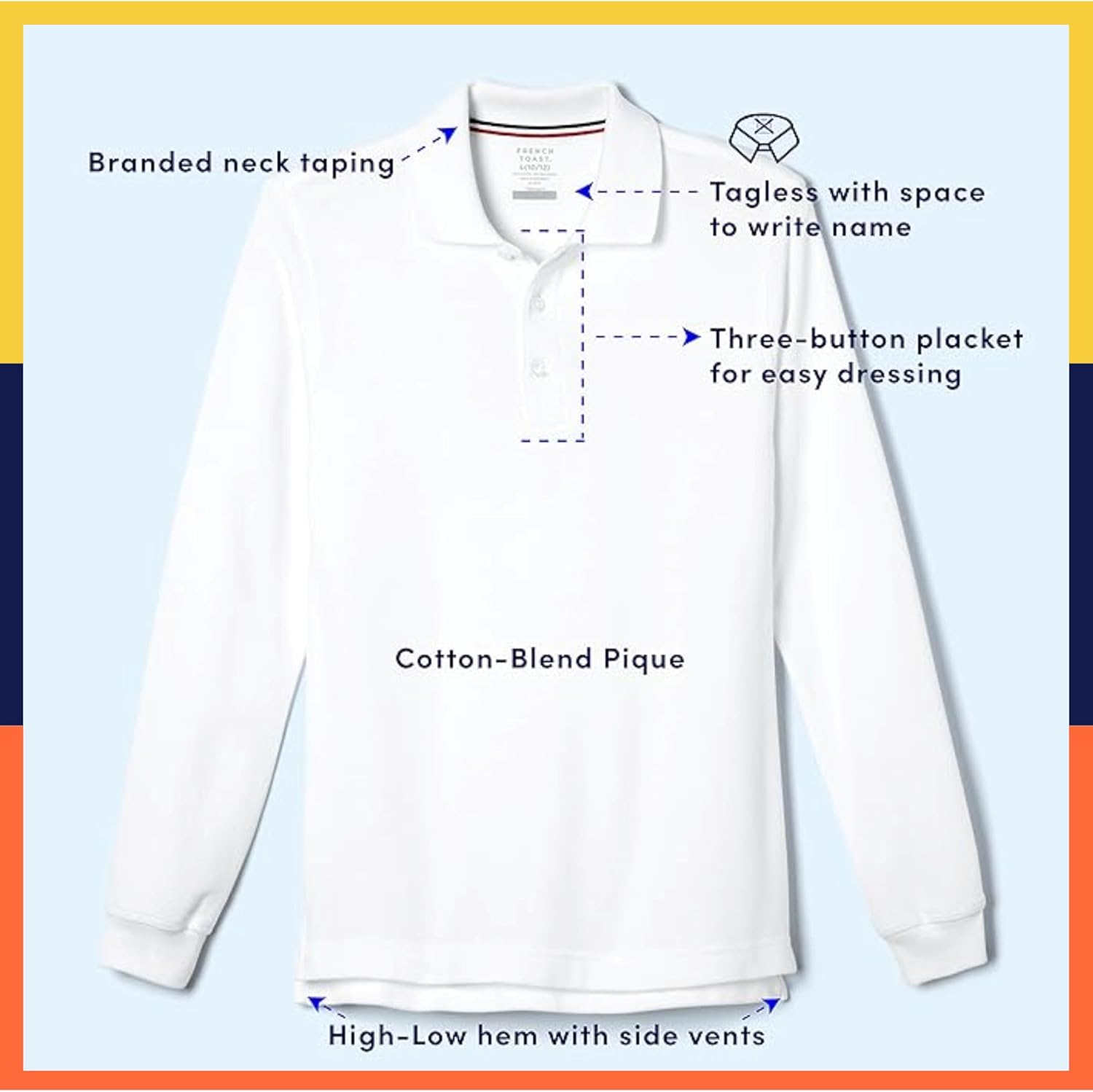 Thumbnail 4 de French Toast Boys Pique Polo School Uniform Shirt
