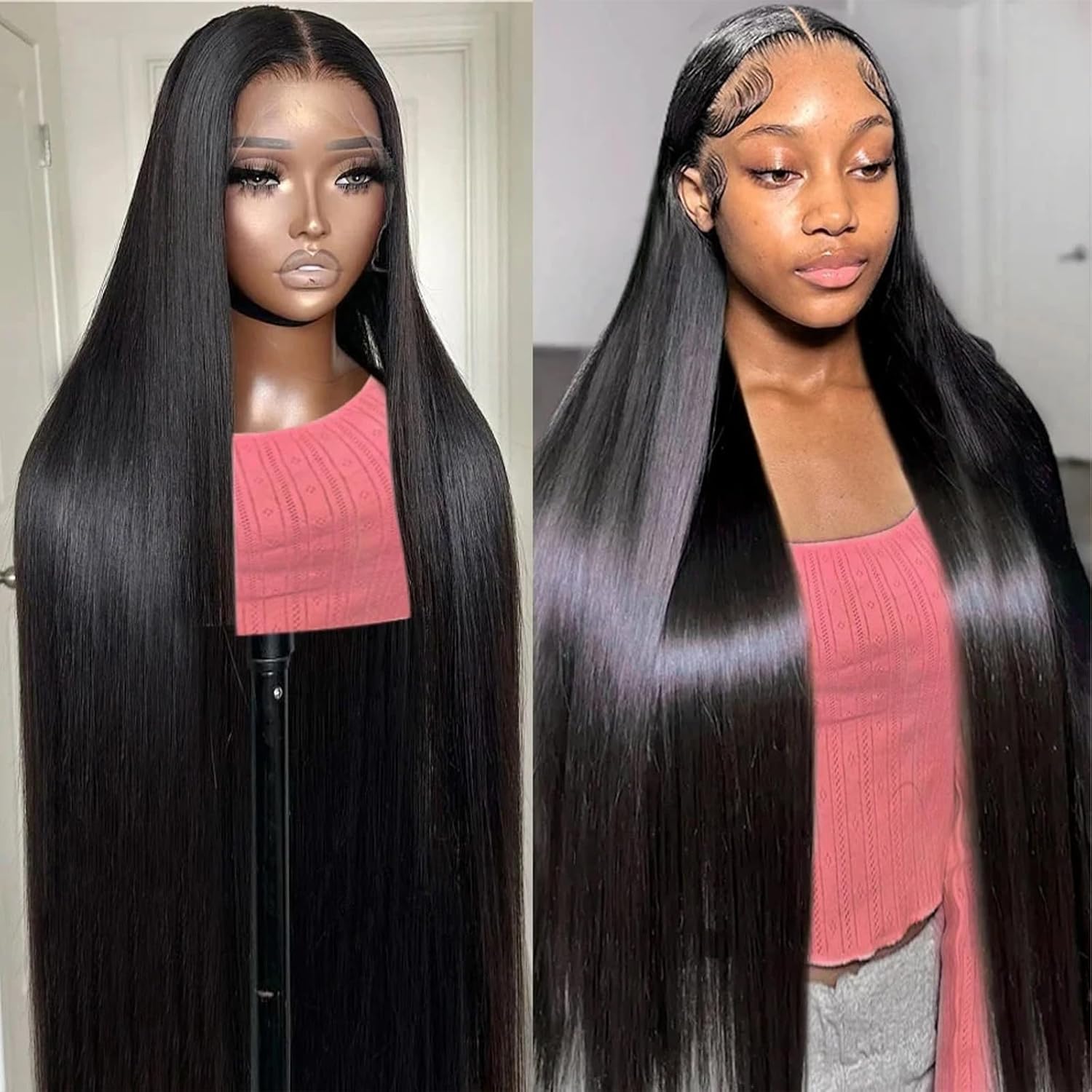 Detalle de Btomar 30 Inch 13x6 HD Lace Front Wig - 200 Density, 100% Human Hair