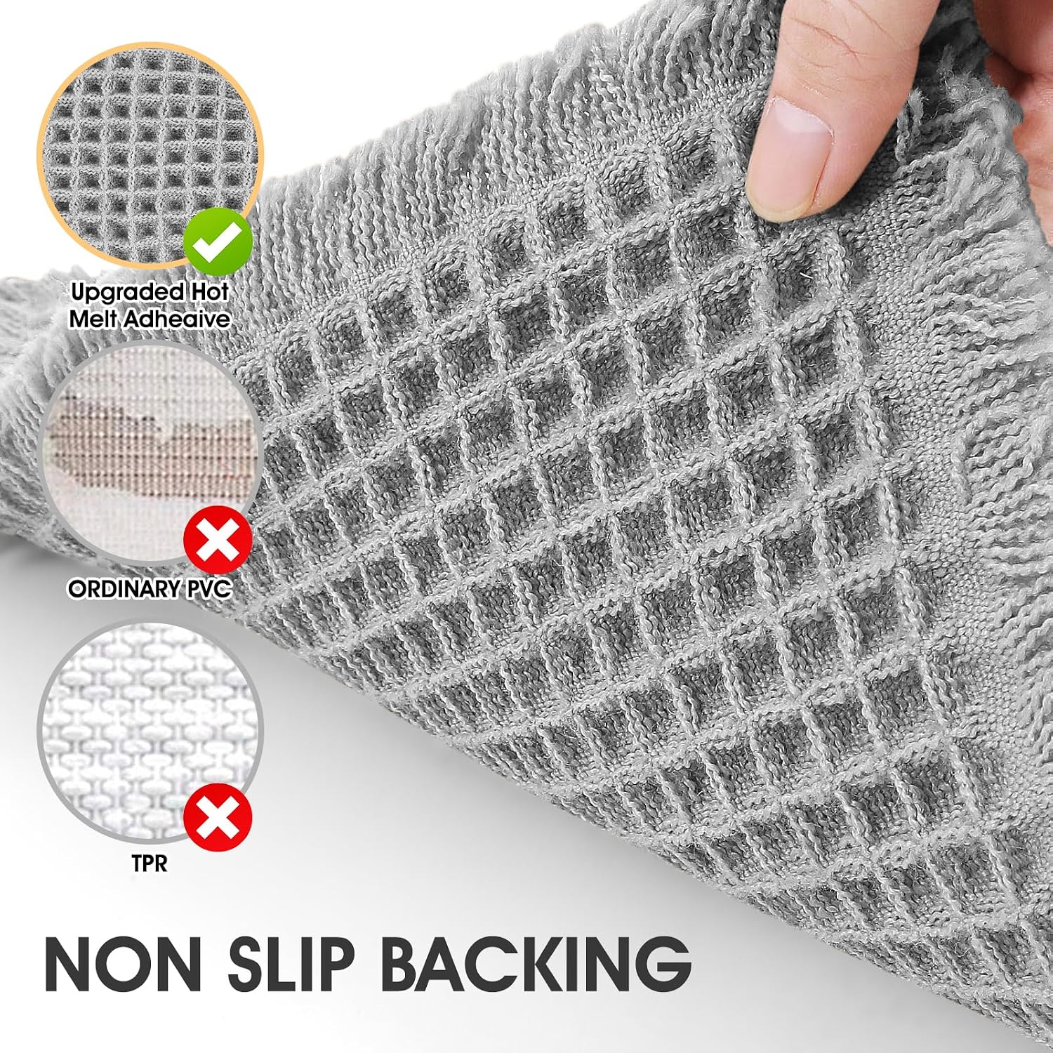 Detalle 2 de IM HOME Waffle Bath Mat Set 2-piece 24x36 inch bath rug
