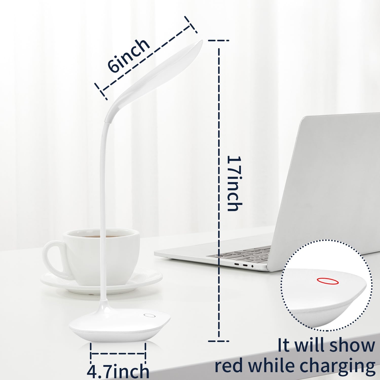 Thumbnail 4 de TOPJESS Desk Lamp 3-level dimmer USB touch desk lamp