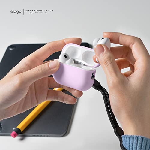 Detalle de elago Coque silicone pour AirPods Pro 2 avec dragonne, violet