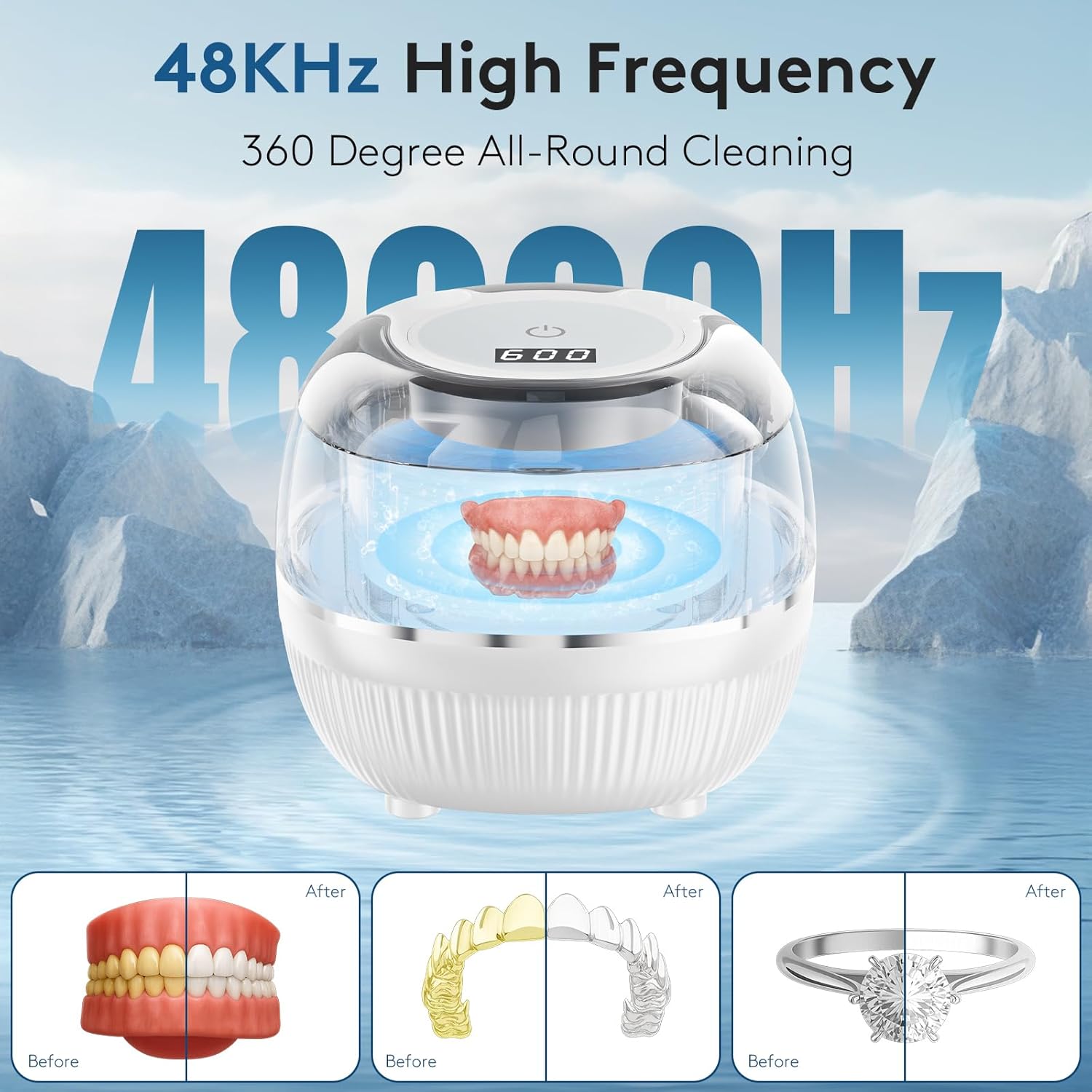 Detalle 2 de Ultrasonic Retainer Cleaner Machine 48kHz 🪥
