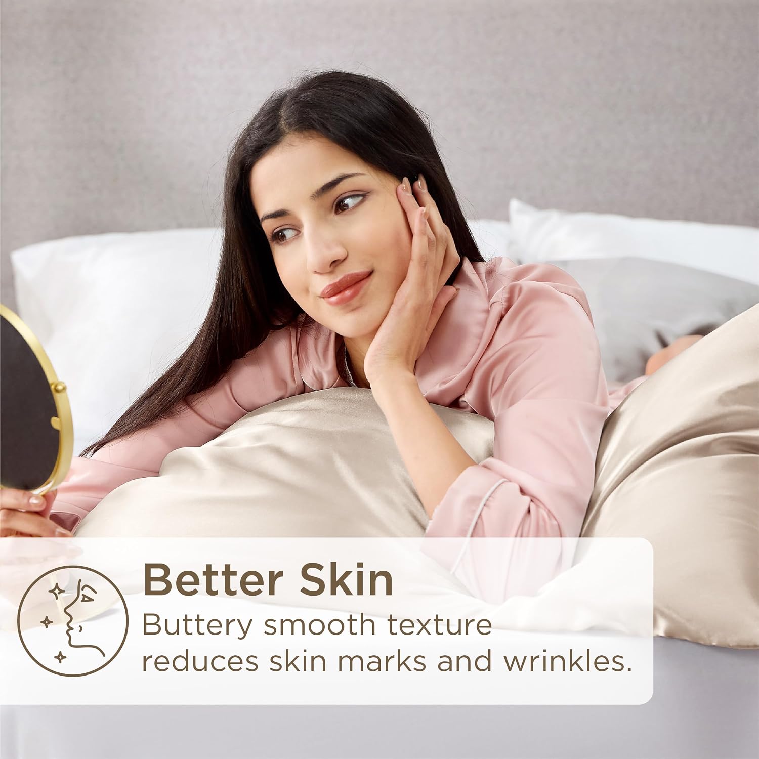 Detalle 2 de Bedsure Satin Pillowcase 50x75 cm for Hair