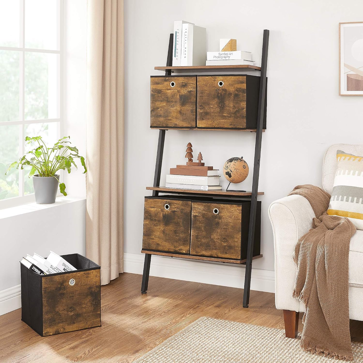 Detalle 2 de SONGMICS TINA RFB102B01 – składane pudełka 30 × 30 × 30 cm, 6 szt., czarne