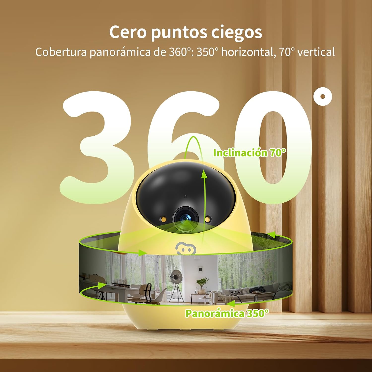 Detalle de Beans View 2K Cámara 360 para interiores