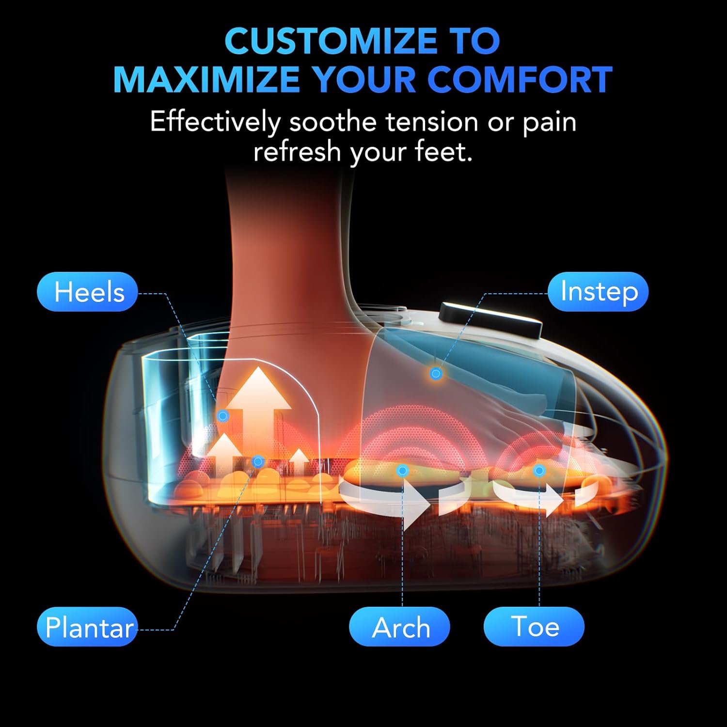 Detalle 2 de SKG YS100 Foot Massager with Heat and Remote — 2026 Upgrade for Plantar Fasciitis and Neuropathy Relief