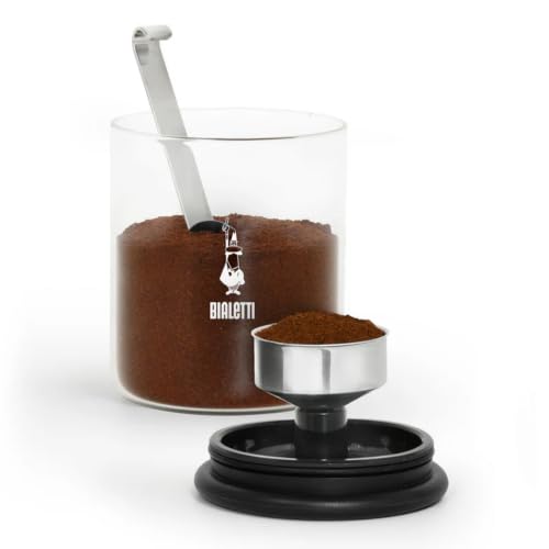 Detalle 2 de Bialetti Barattolo Moka in Vetro con Tappo Ermetico e Cucchiaio Dosacaffè – 250 g