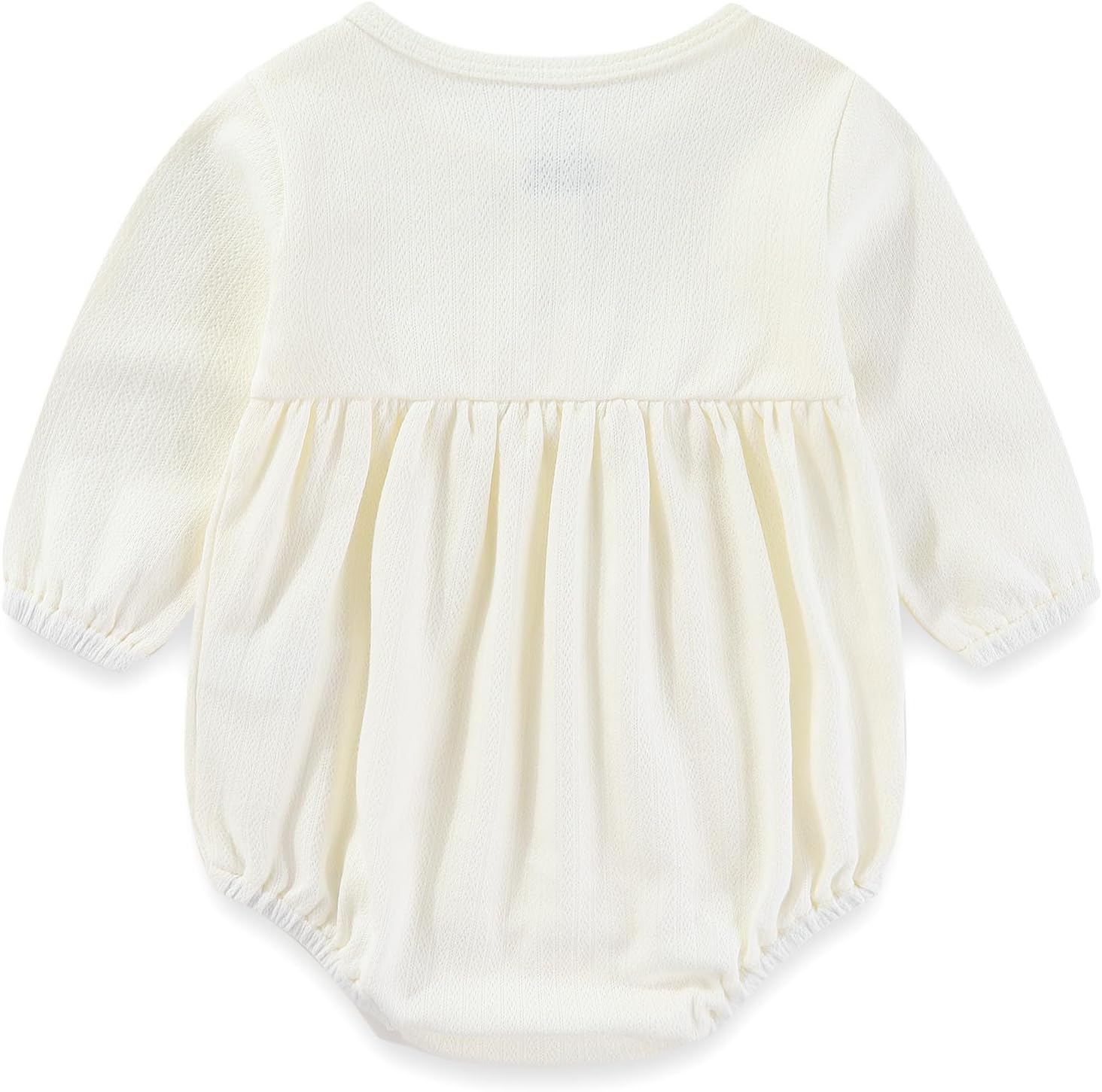 Detalle de MAMIMAKA Newborn Baby Girl Cotton Bubble Romper Bodysuit 3-Pack (Long Sleeve)