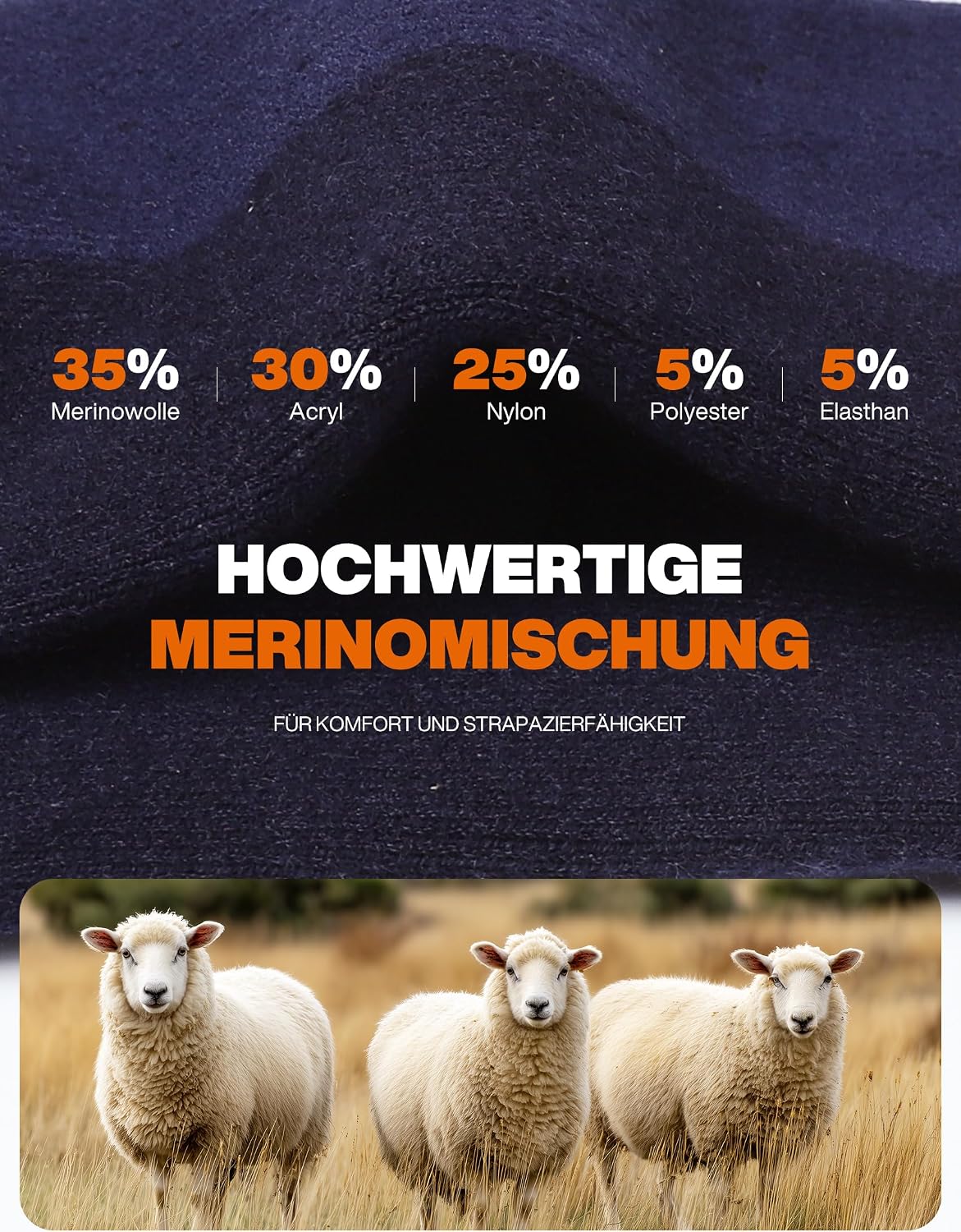 Thumbnail 3 de Atforna Merino Wandersocken Herren 3 Paar