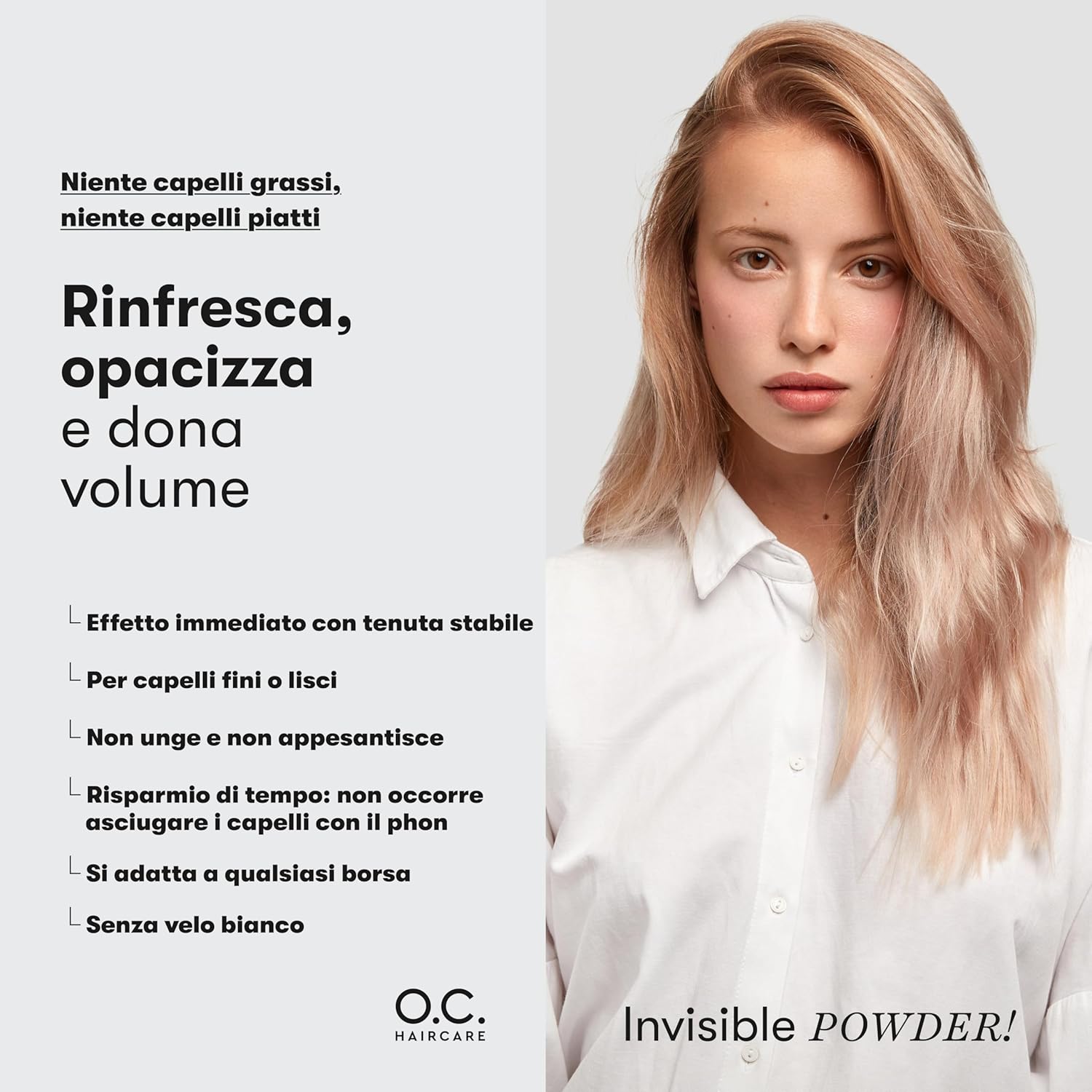 Thumbnail 4 de O.C. HAIRCARE Polvere per styling – Polvere per capelli sottili e fini, effetto opaco, volume professionale