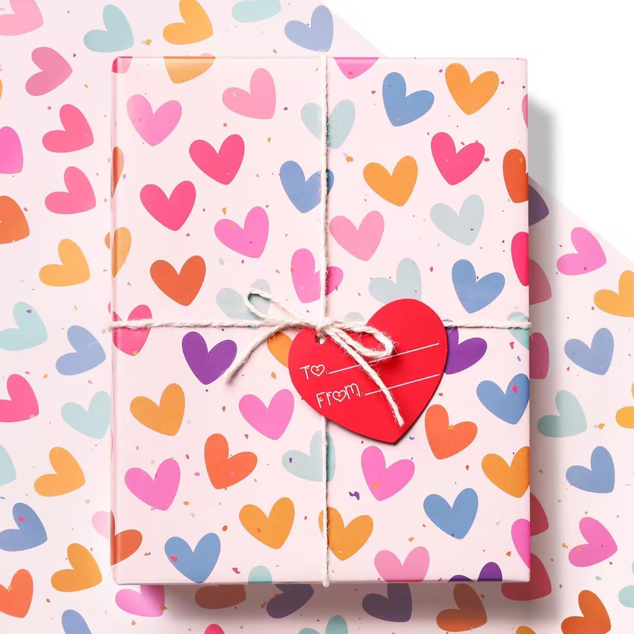 Thumbnail 6 de Birthday Wrapping Paper: Red Kraft Roll, 50x70cm (8 sheets) - Classic Recyclable Gift Wrap