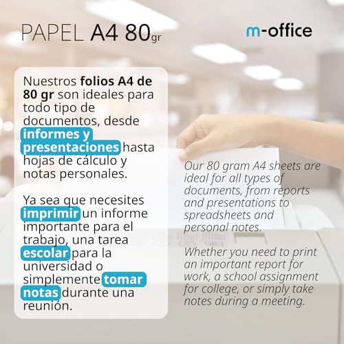 Thumbnail 6 de Paquete Folios A4 80g de OFITURIA (500 hojas) – Multifunción para Impresión, Escritura y Dibujo