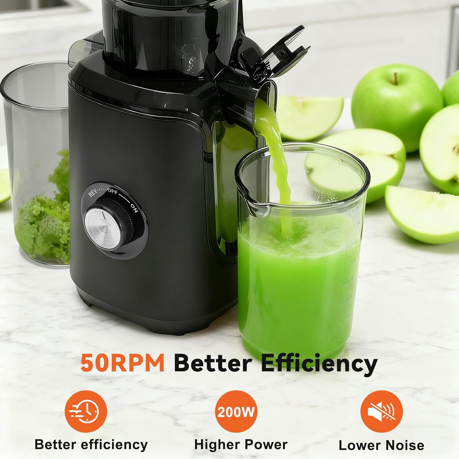 Detalle de NEWBULIG Cold Press Juicer with 4.25-Inch Feed Chute