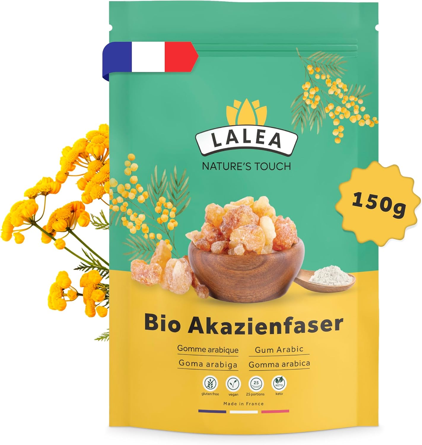 Detalle de Akazienfaser Pulver Bio – 150 g, 90% Ballaststoffe, vegan, glutenfrei