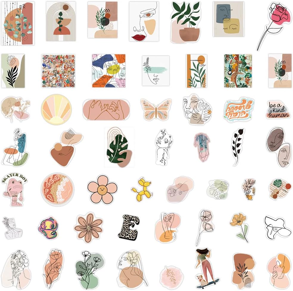 Detalle de Boho Vinyl Stickers, 100-Piece Pack