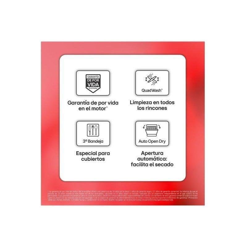 Detalle 2 de Lavavajillas LG Quadwash Integrable 14 Servicios con Easy Rack Plus y ThinQ