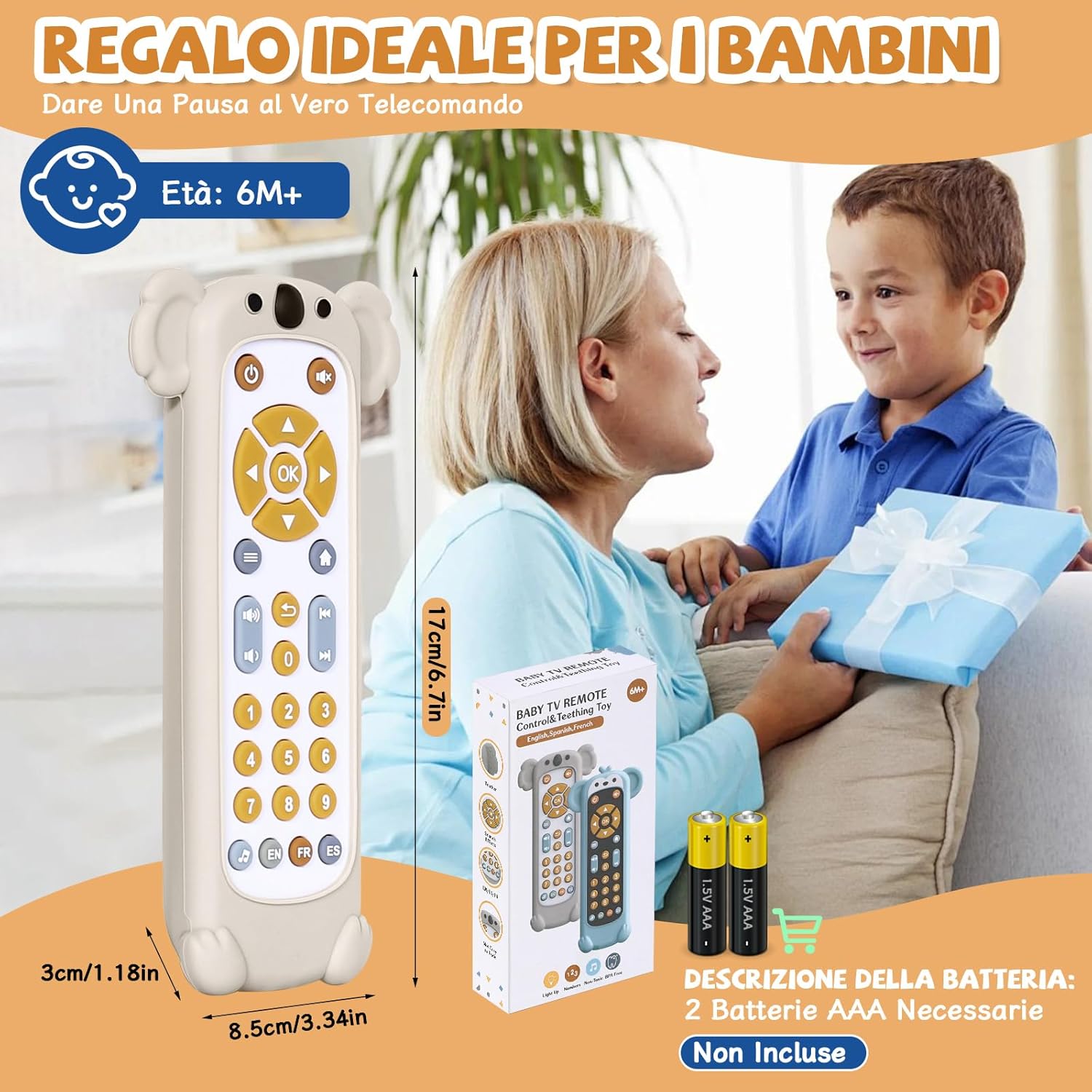 Thumbnail 5 de Orzbow Telecomando Bambini: gioco sensoriale musicale per l’apprendimento dei numeri (6–18 mesi)