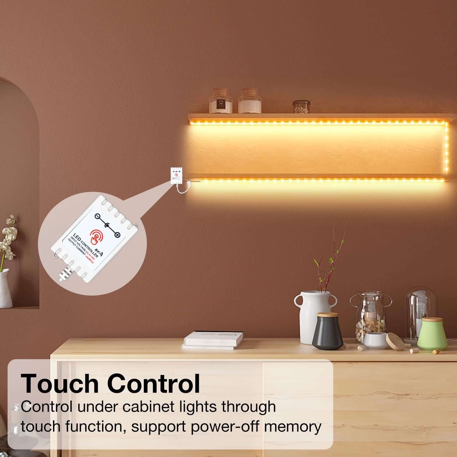Detalle 2 de DAYBETTER 20ft Under Cabinet LED Strip Light Kit, 6 Strips, 2700K–6500K