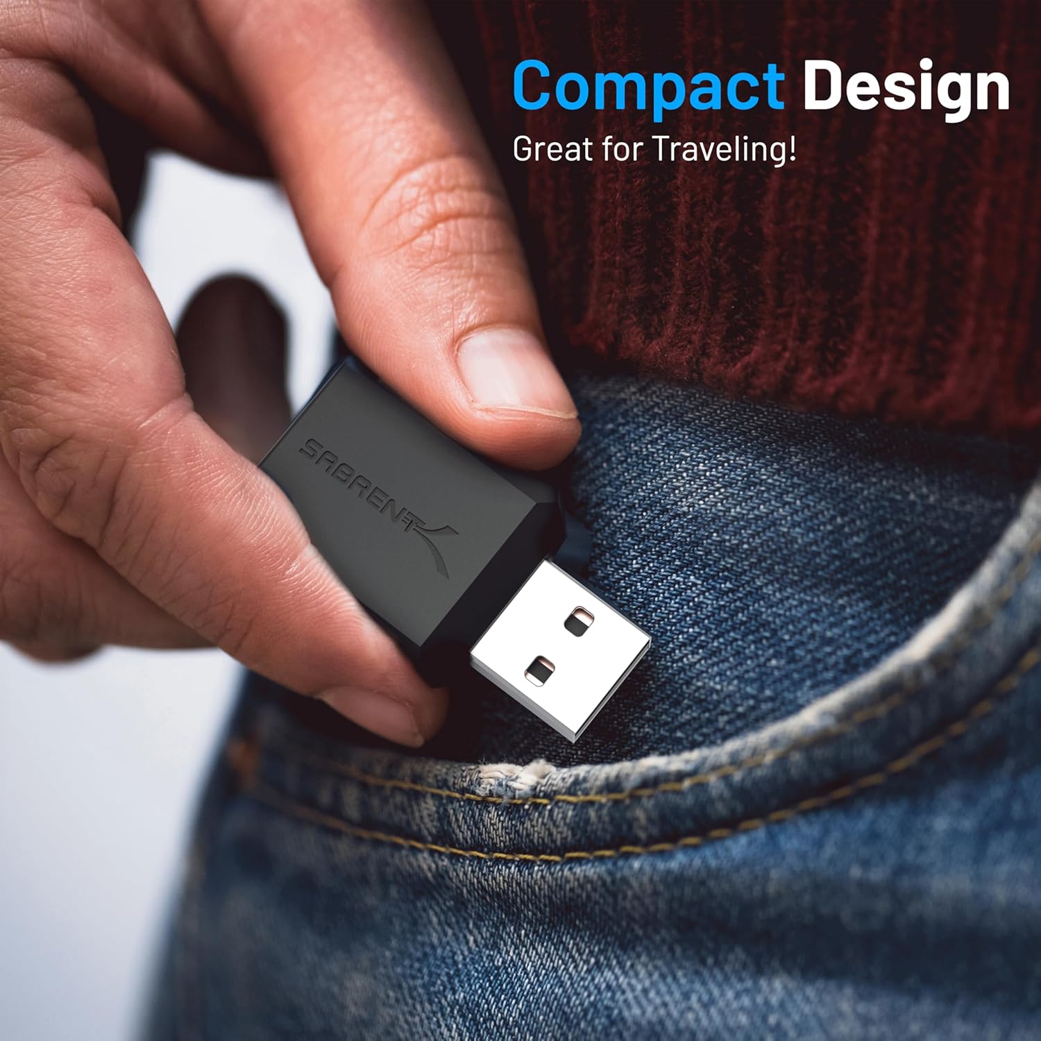 Thumbnail 5 de SABRENT USB to AUX Adapter (AU-MMSA) – external USB sound card with 3.5mm jack for headphones & mic