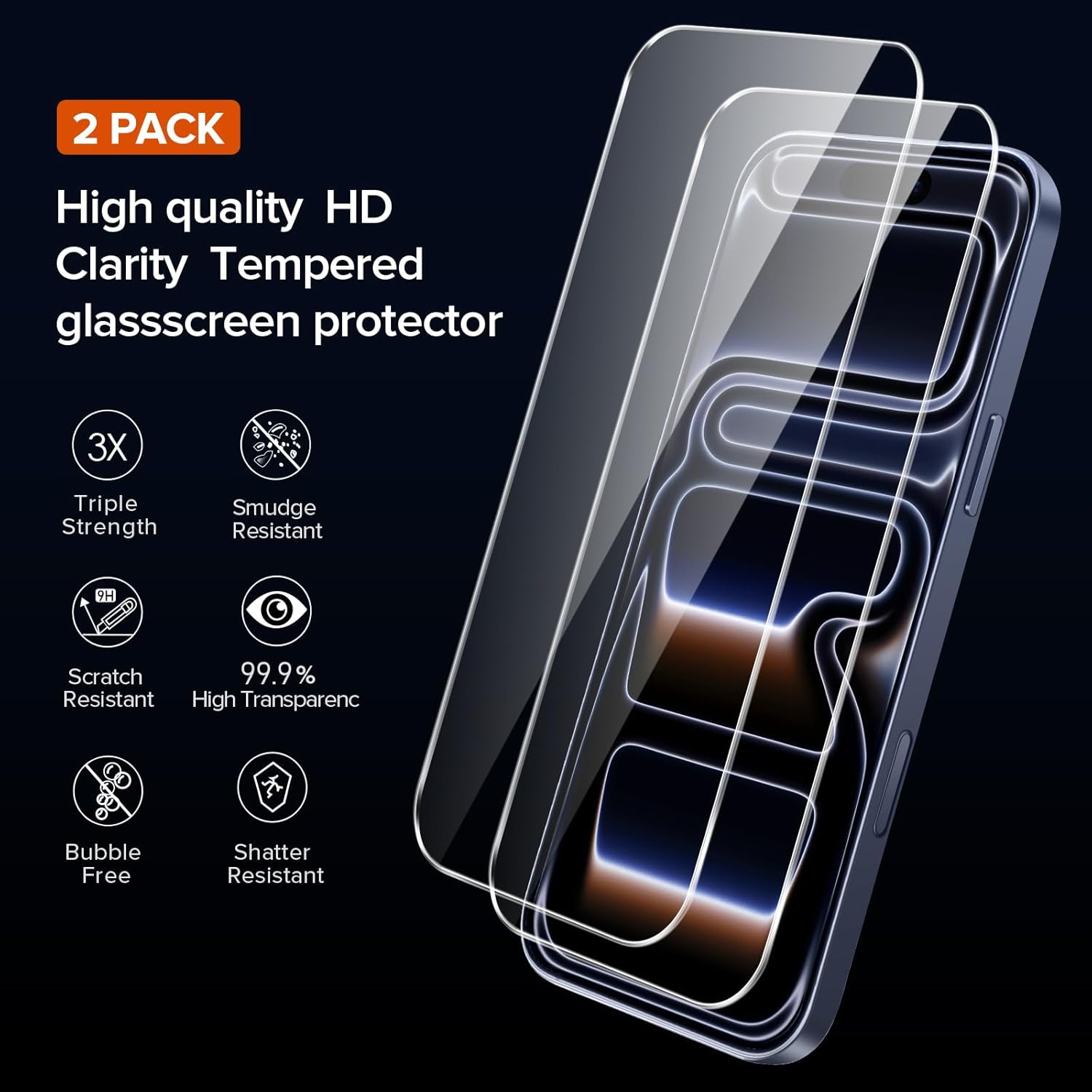 Detalle 2 de ivoler Funda Transparente iPhone 17 Pro MAX + 2 Cristales