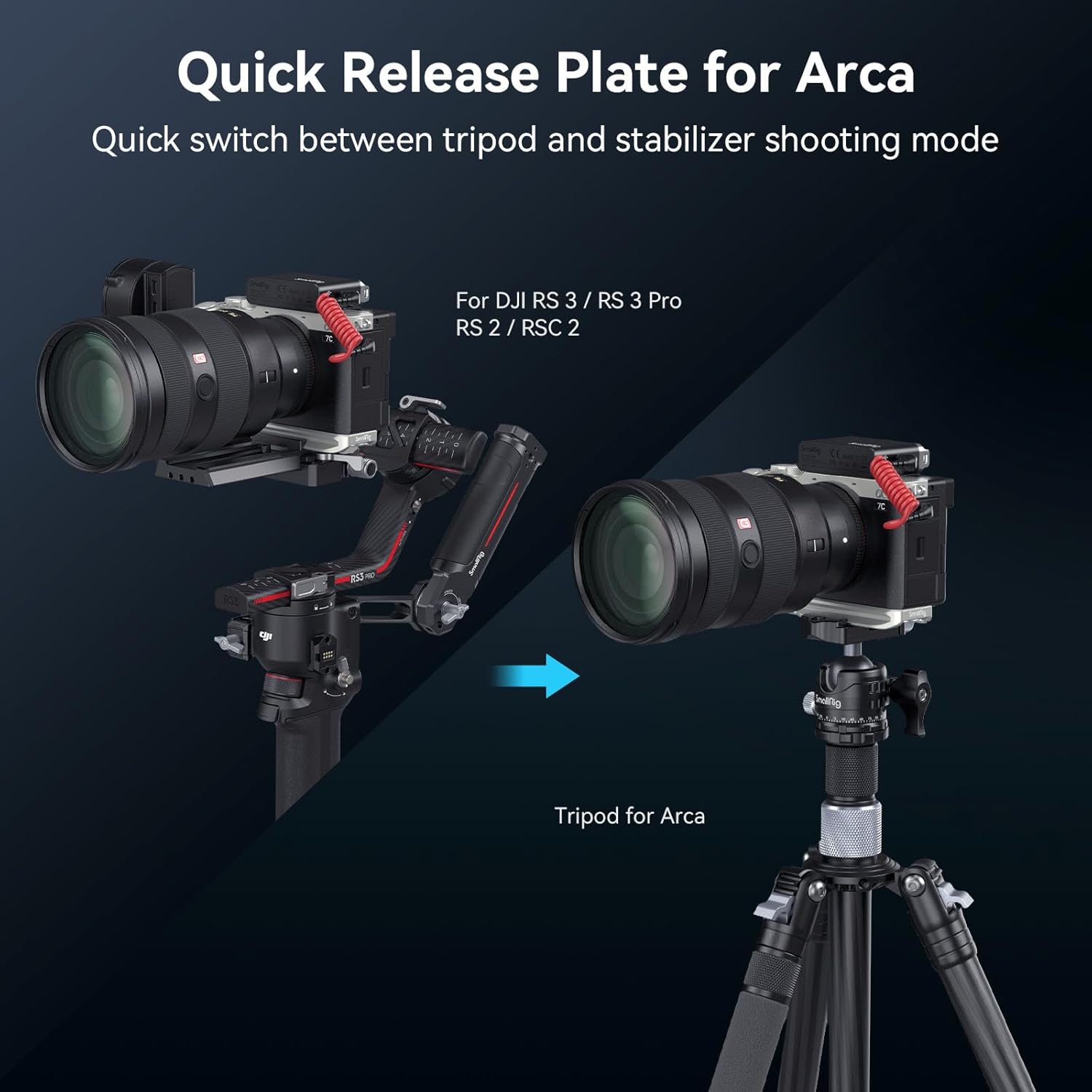 Thumbnail 1 de SMALLRIG Grundplatte 4439 für Sony A7C II/A7CR mit Arca-Schnellwechselplatte, QD- und Riemenschlitz – silber