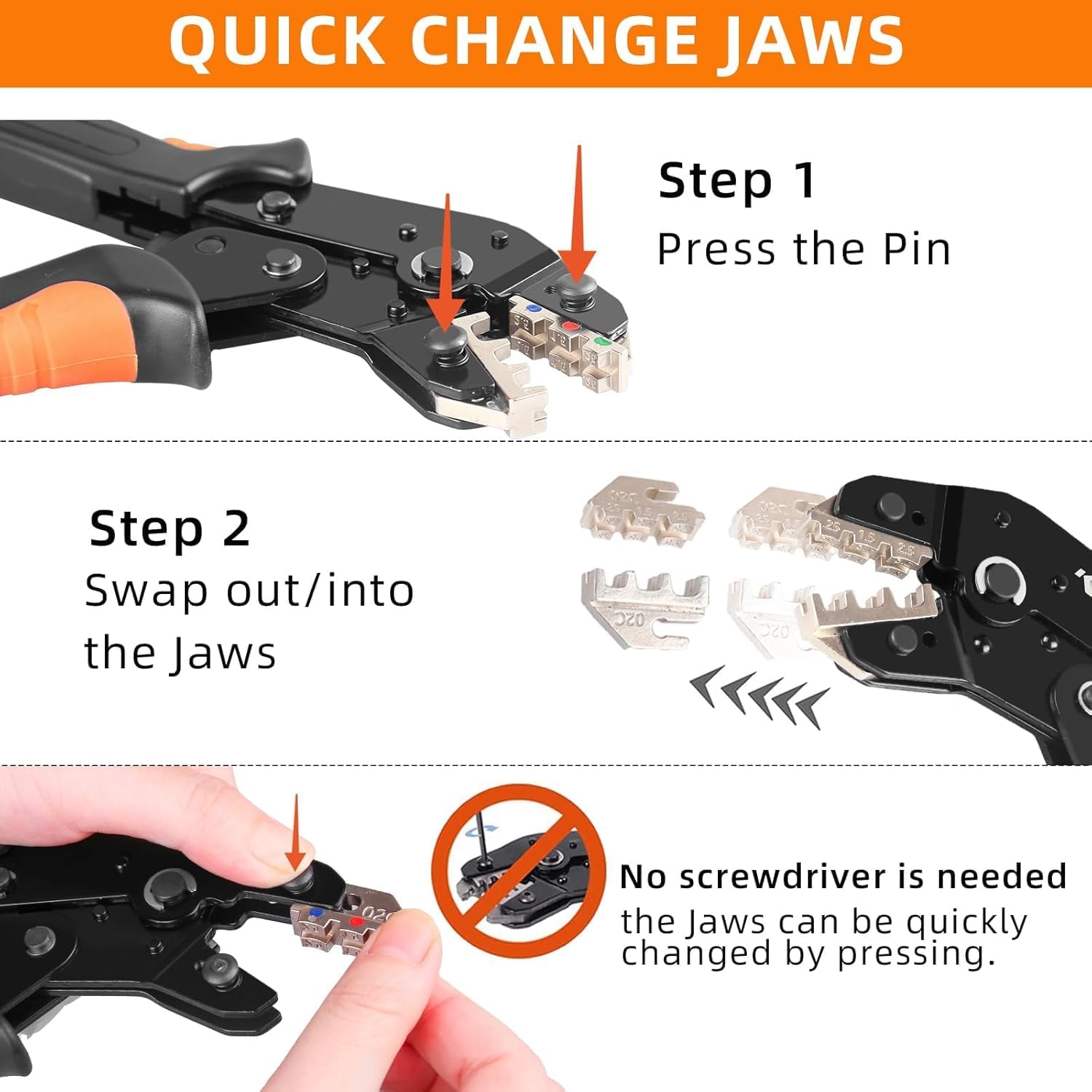 Detalle de KF CPTEC Ratchet Crimping Tool Set, 6-Piece