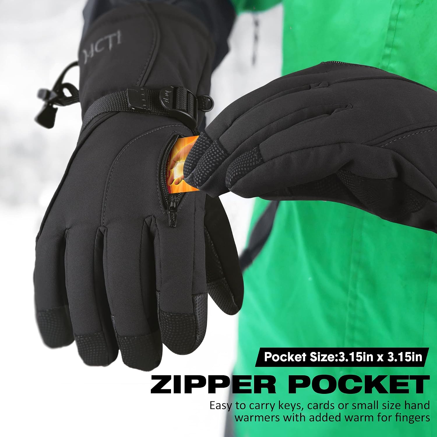 Detalle 2 de MCTi Men's Waterproof Ski Gloves