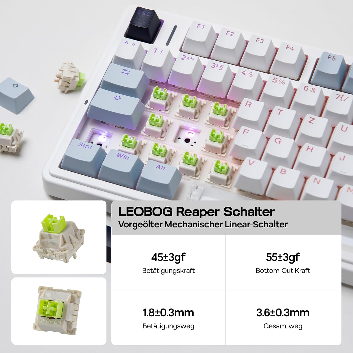 Thumbnail 6 de EPOMAKER x Aula F75-ISO 75%-Mechanische Tastatur (DE QWERTZ) mit Hot-Swap, BT/2,4 GHz/USB-C