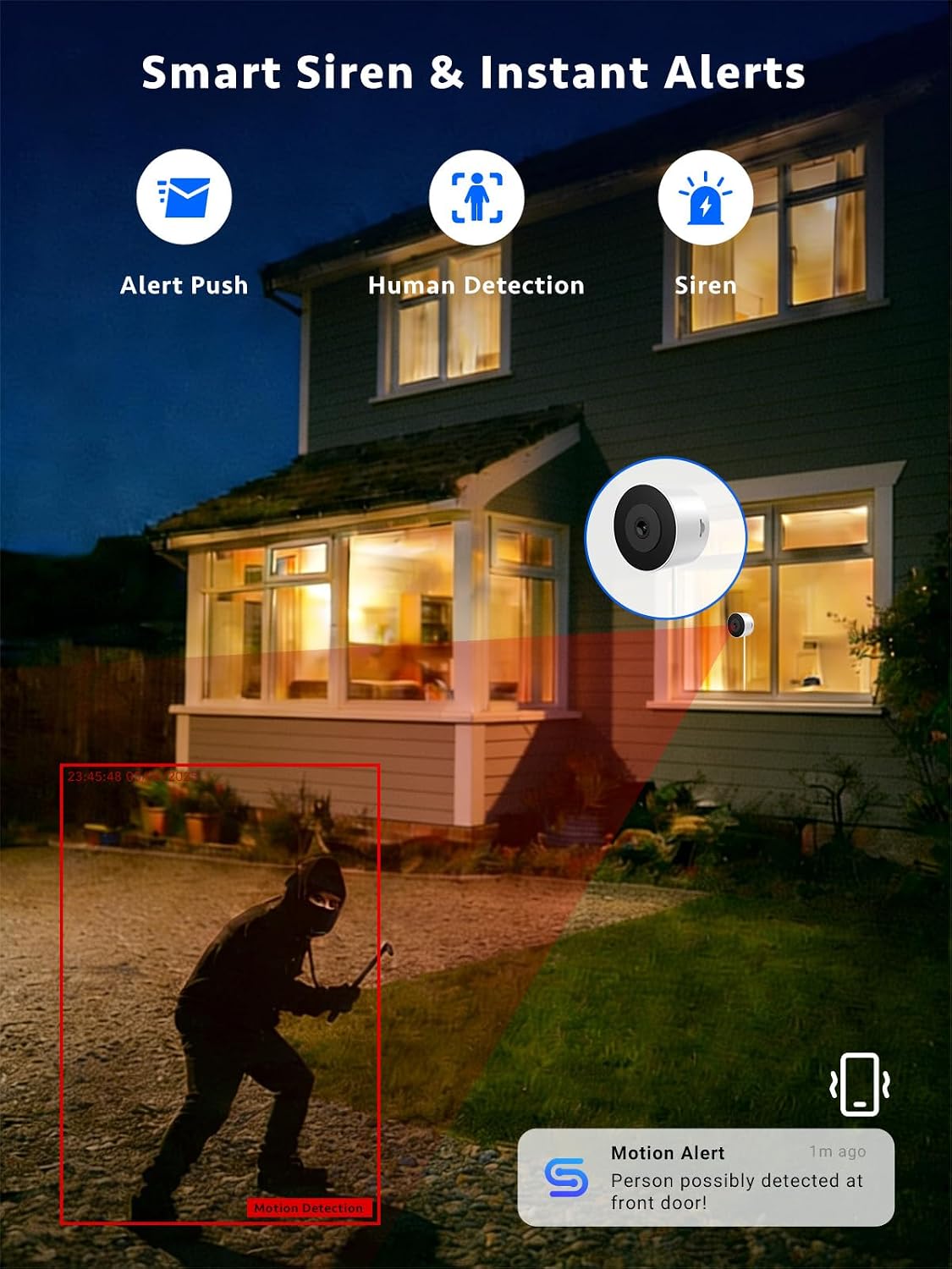 Thumbnail 3 de Septekon 2K Window Security Camera with No-Drill 18° Tilt Mount