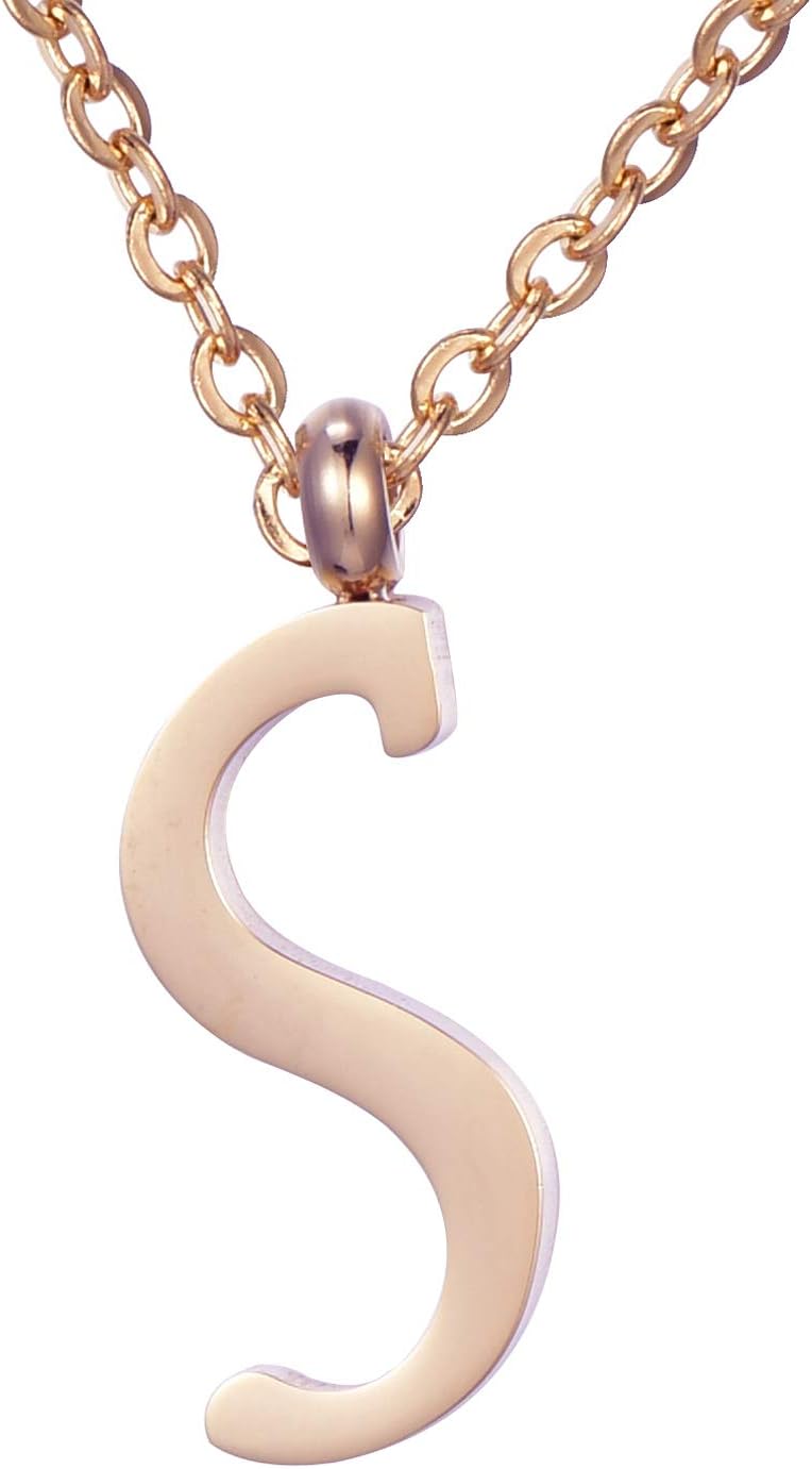 Detalle de Morella Collana da Donna in Acciaio Inox Oro Rosa con Ciondolo Lettera