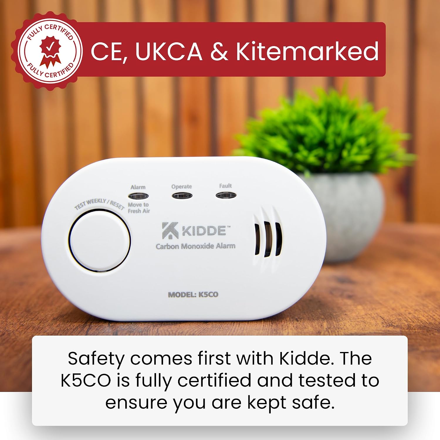 Detalle de Kidde 5CO Carbon Monoxide Alarm and Detector with AA Batteries – 10 Year Sensor Life