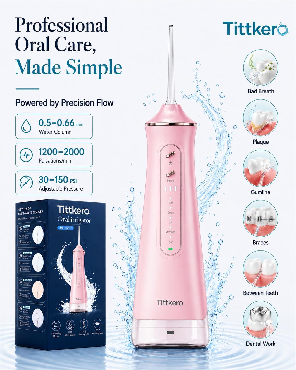 Detalle 2 de Cordless Water Flosser with 300 mL Tank